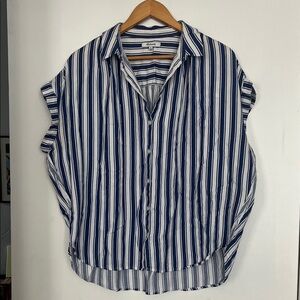 Striped Blue and White Women's Top